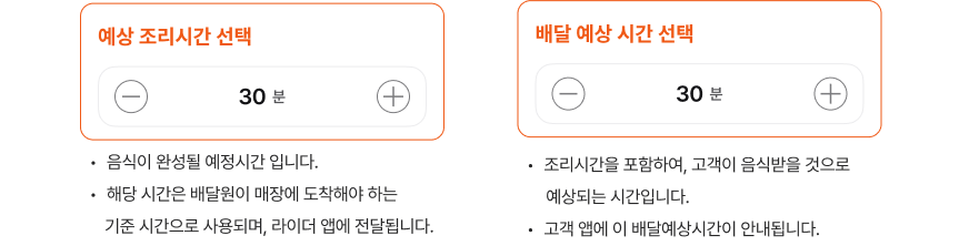 주문 수락 및 시간 설정